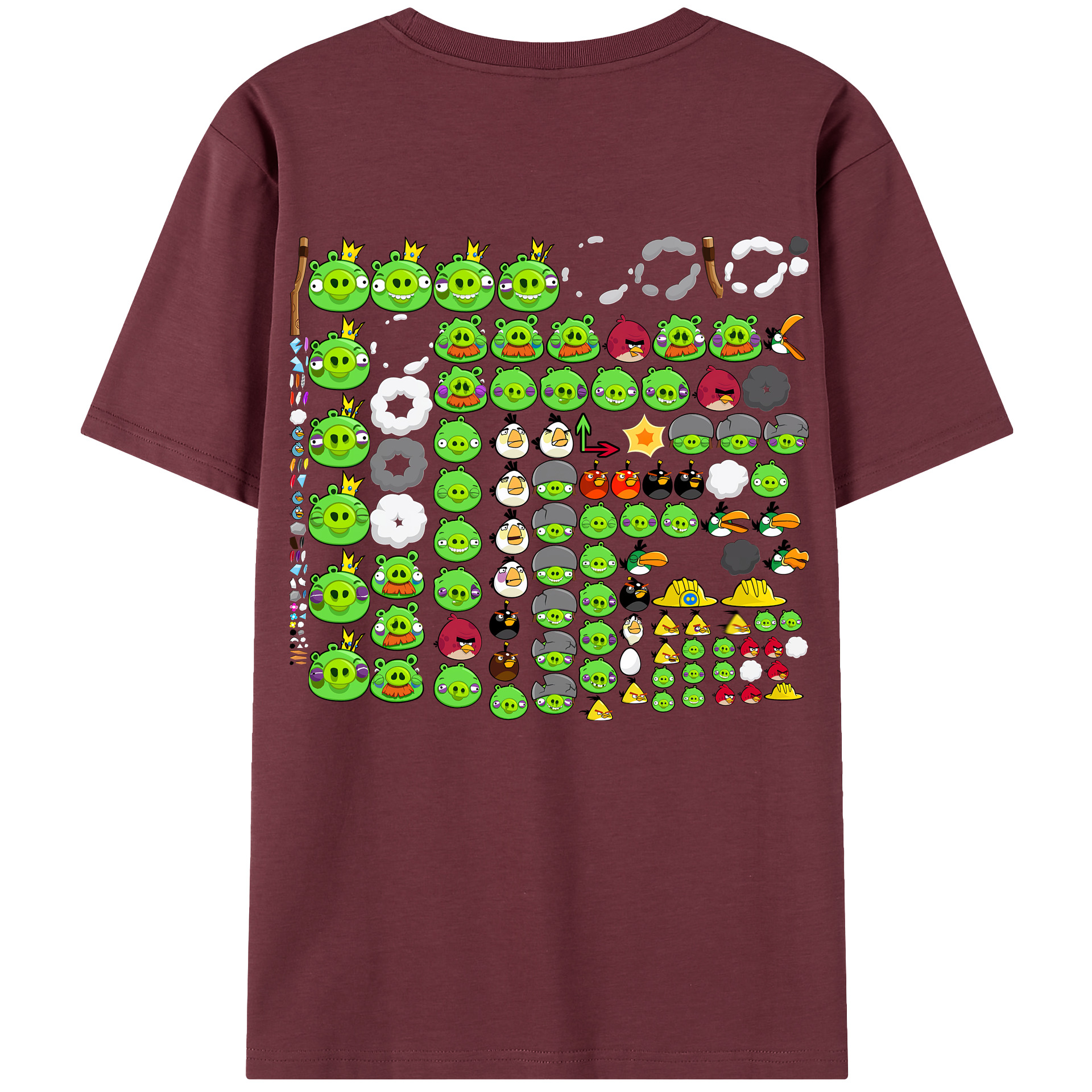 （画像用） Angry Birds アングリーバード 綿100％半袖Tシャツ（背面プリント）
